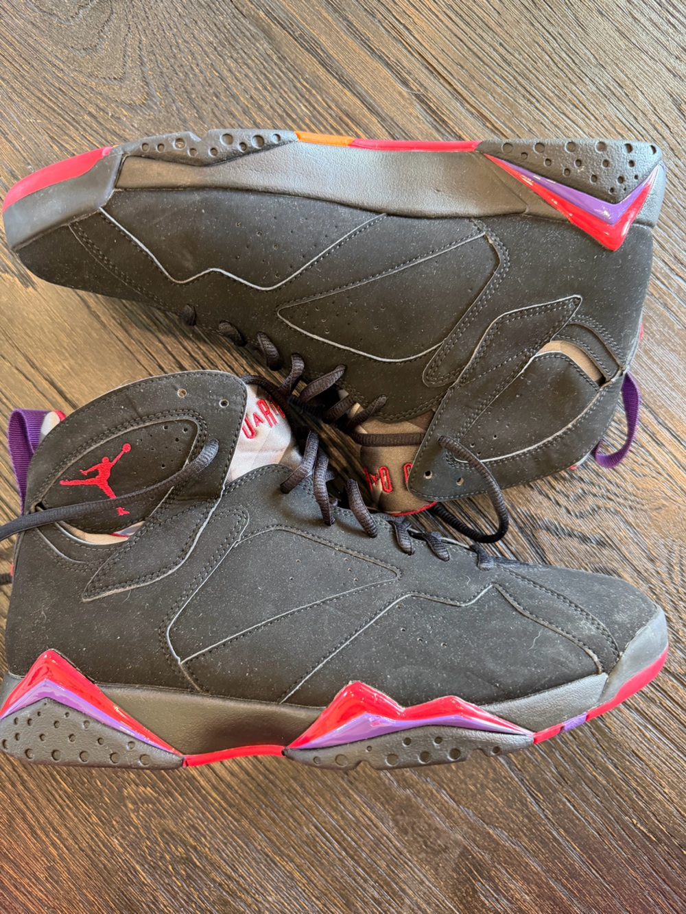 Air Jordan 7 Retro 'Raptors' Black/Red/Purple size 11